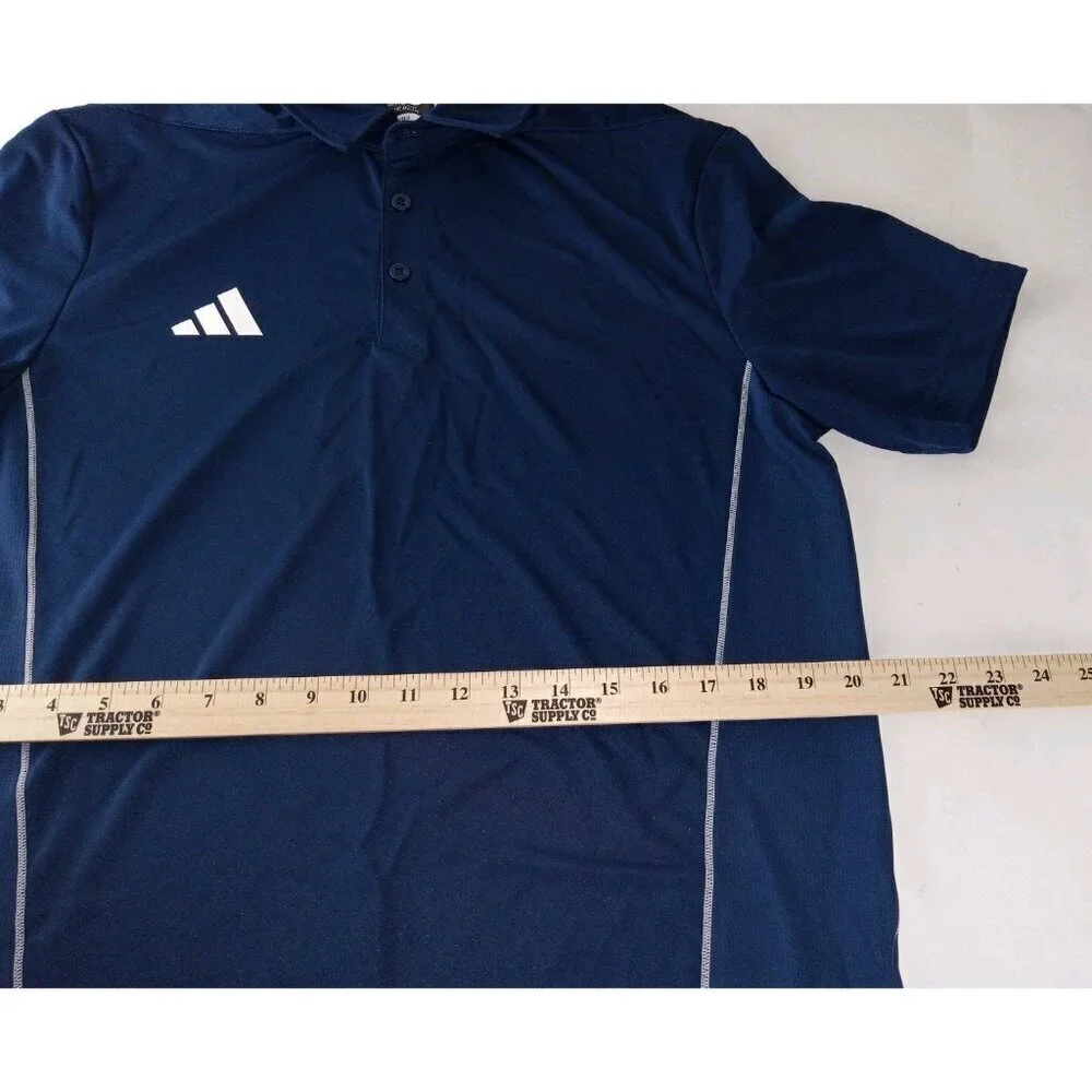 Adidas NEW Navy Blue Stetchy Athletic Sport Mens Medium Active Golf Polo Shirt
